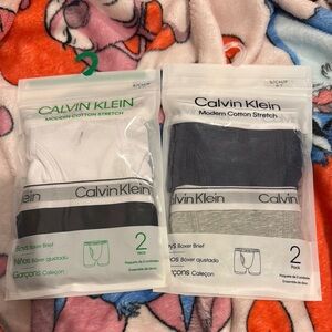 Calvin Klein Boys Boxer Briefs 2-Pack - White and Gray